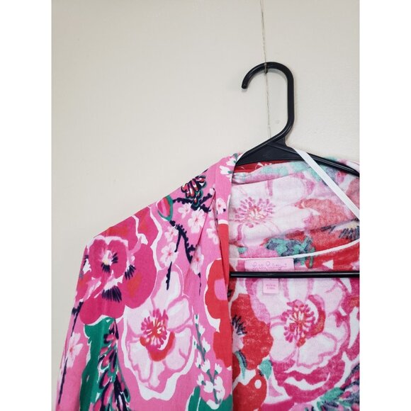 Lilly Pulitzer Womens S Jacey Cardigan Bold Floral A Thing Called Love Cotton - Picture 4 of 6